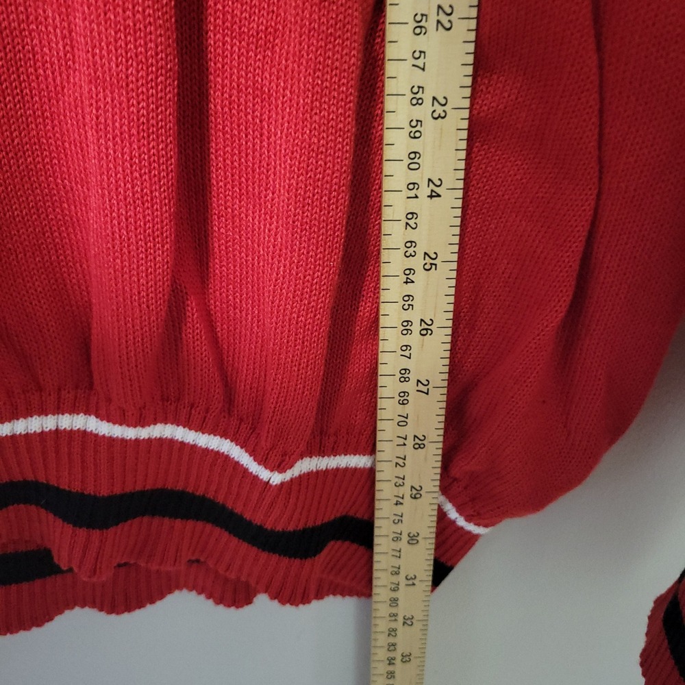 Ultra Game NBA Chicago Bulls Red V-Neck Sweater Mens 3X Varsity Knit Pullover - Picture 7 of 9